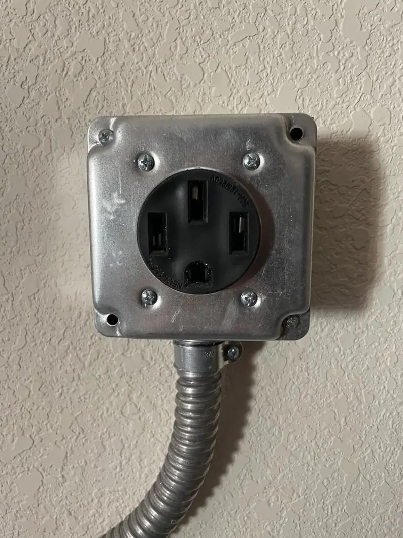 NEMA 14-50 outlet installed for Electrical Panel Upgrade in Candia